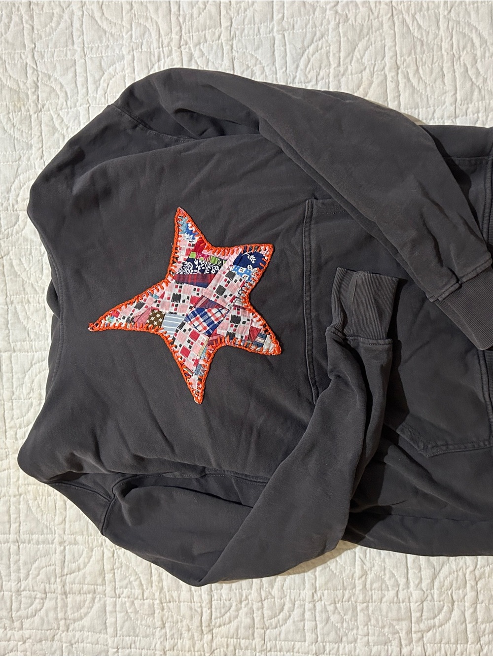 Viral StarPatch Charcoal Hoodie Jacket